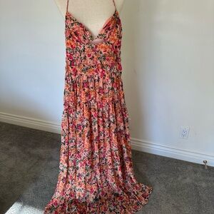 Astr Coral and Floral Maxi Dress